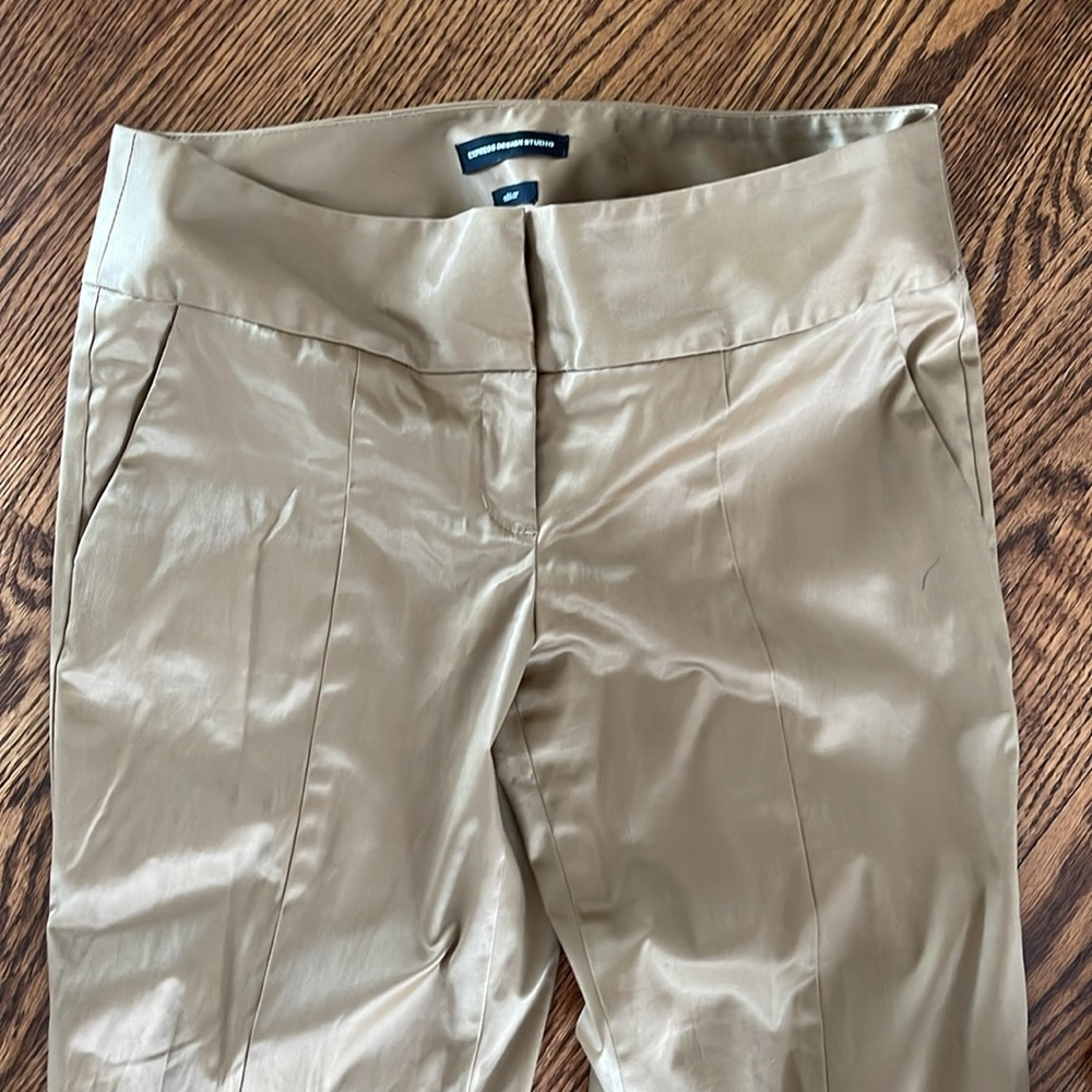 Express Design Studio Shiny Light Gold Boot Cut P… - image 5